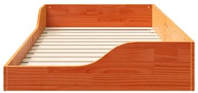 Estrutura de cama de chão Castanho-mel 75 x 190 cm