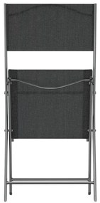 Cadeiras de exterior dobráveis 4 pcs aço e textilene preto