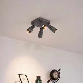 Foco de teto quadrado GU10 50mm 4 luzes - Stanley