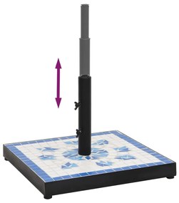 Base p/ guarda-sol quadrada 12 kg azul e branco