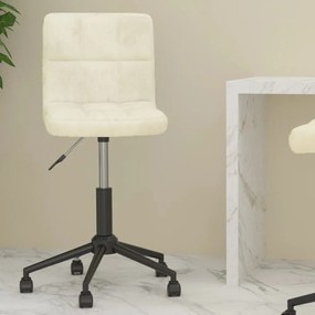 vidaXL Cadeira de escritório giratória veludo cor creme