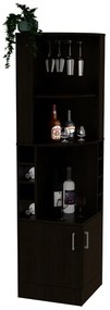 Armário de bar de canto syrah, 180.6CM A X 46.9CM An X 46.9CM P, Preto