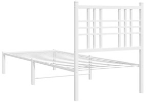 Estrutura de cama com cabeceira 80x200 cm metal branco