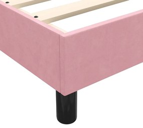 Box Cama de primavera sem Colchão Rosa 90x210 cm Veludo