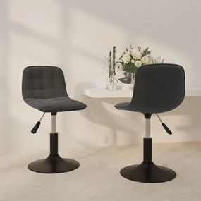 vidaXL Cadeiras de jantar giratórias 2 pcs veludo cinzento-escuro