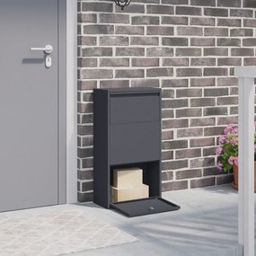 vidaXL Caixa de Correio para Pacotes Antracite 44x22x82 cm Aço