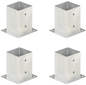 vidaXL Suportes para postes 4 pcs metal galvanizado 101 mm
