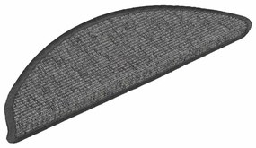 Tapetes de escada adesivos 15 pcs 56x17x3 cm bege e cinzento