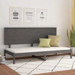 Sofá-cama 90x200 cm madeira de pinho maciça cinzento