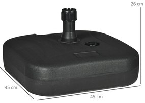 Base para Chapéu de Sol Suporte para Chapéu de Sol Recarregável com Ág
