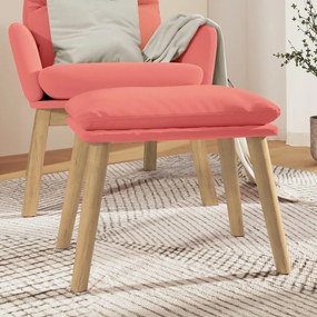 vidaXL Apoio de pés 45x29,5x35 cm veludo rosa