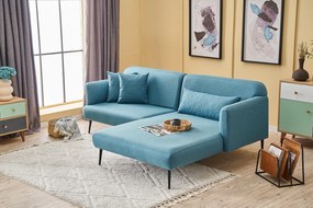 Sofá de Canto Revos – Turquesa – 250x86x100 cm