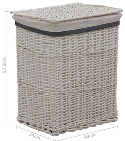 Cesto de roupa suja salgueiro branco