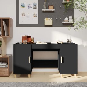 vidaXL Secretária 140x50x75 cm derivados de madeira preto