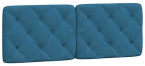 Cama com colchão 140x190 cm veludo azul