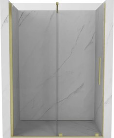 Mexen Velar portas de duche de correr 140 cm, transparente, dourado escovado - 871-140-000-01-55