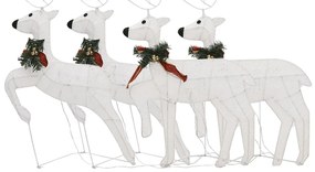 Renas de Natal 4 pcs 80 luzes LED branco