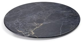 Prato Melamina Stone Redondo Preto 35cm