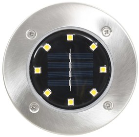 Iluminação LED solar de solo 8 pcs branco quente