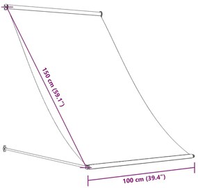 Toldo retrátil 100x150 cm tecido e aço antracite