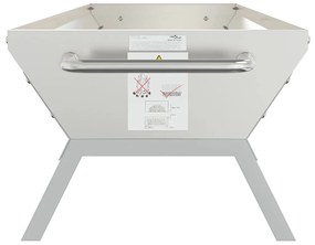 Tabuleiro de churrasco 118x42x30,5 cm aço inoxidável prateado