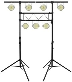 Suporte de iluminação 238x115x(180-300) cm aço preto