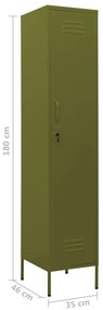 Cacifo aço 35x46x180 cm verde-azeitona