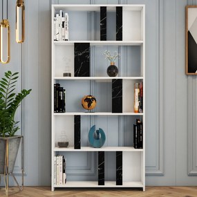 Estante Lima – Branco/Preto – 90 cm x 180 cm x 20 cm