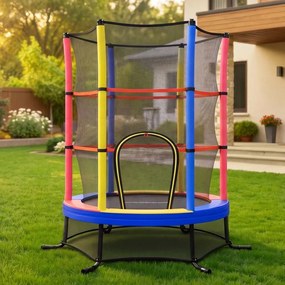 Trampolim infantil, trampolim de jardim de 174 cm com rede de segurança Multicolorido