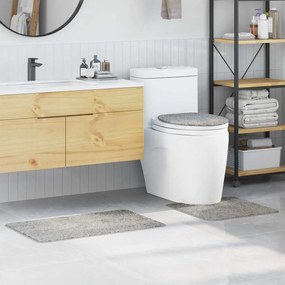 vidaXL Tapete de banho 3 pcs Cinzeto 50 x 50 cm Polipropileno