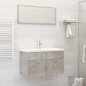vidaXL 2 pcs conj. móveis casa banho derivados madeira cinza cimento