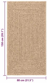 Tapete ZIZUR 80x150 cm aspeto de juta interior e exterior