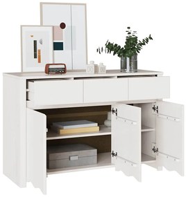 Sideboard vidaXL "DRAMMEN" Branco 114x43x75,5 cm Madeira Sólida Pinus