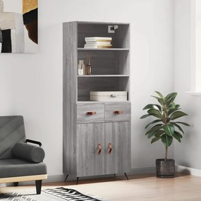 vidaXL Armário alto 69,5x34x180 cm derivados de madeira sonoma cinza