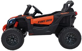 Buggy elétrico para Crianças ATV CAN-AM Maverick 24V 4x4 Rodas Espuma EVA, Assentos couro ecológico Laranja