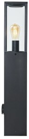 Candeeiro de chão moderno para exterior preto 80cm com tomada IP44 - Charlois Moderno