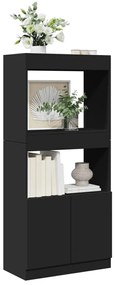 vidaXL Armário alto 63x33x140 cm derivados de madeira preto