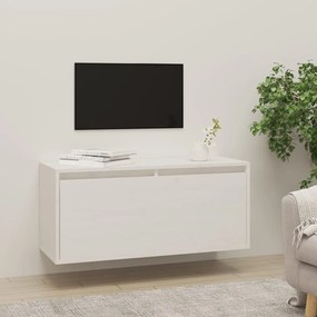 vidaXL Armário de parede 80x30x35 cm madeira de pinho maciça branco
