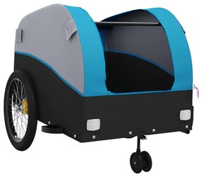 Reboque para bicicleta 45 kg ferro preto e azul