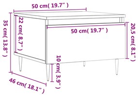 Mesa de centro 50x46x35 cm derivados de madeira branco