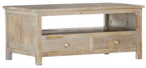 vidaXL Mesa de centro 90x50x40 cm madeira de mangueira maciça cinzento