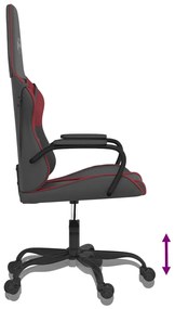 Cadeira gaming couro artificial preto e vermelho tinto