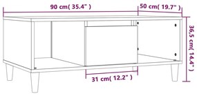 Mesa de centro 90x50x36,5 cm derivados madeira cinzento cimento