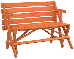 Mesa de piquenique c/ bancos 2-em-1 conversível abeto maciço