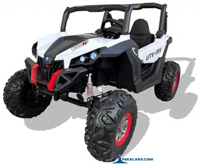 Carro elétrico para crianças Todo terreno Buggy UTV 4x4 MP4 12V 2 Lugares Branco