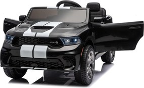 Carro elétrico para Crianças 2 a 5 anos, 12V Dodge Durango Rodas de espuma EVA, assento Couro ecológico e Comando Preto