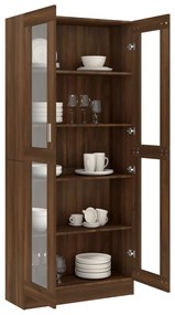 Vitrine 82,5x30,5x185,5 cm derivados madeira carvalho castanho