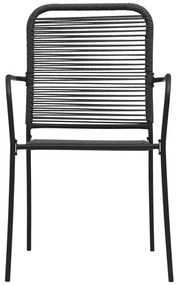 5 pcs conjunto de jantar p/ jardim corda de algodão e aço preto