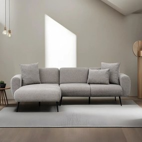 Sofá de Canto Side – Cinzento Claro – 252 cm x 77 cm x 82 cm