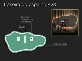 Espelho LED orgânico com iluminação A23